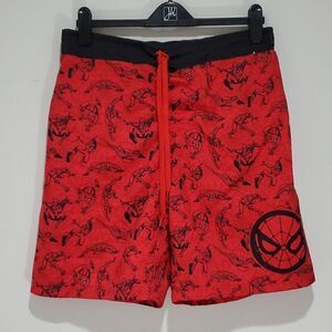 MARVEL medium red Spiderman meshed swim shorts
